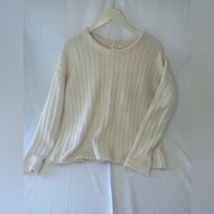 Gap Chunky Knit Wool Alpaca Blend Sweater /cream/crew Neck Women's Size Large